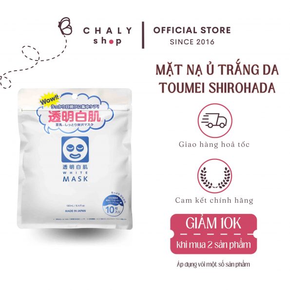 Mặt nạ ủ trắng Toumei Shirohada Transparent White Mask Nhật