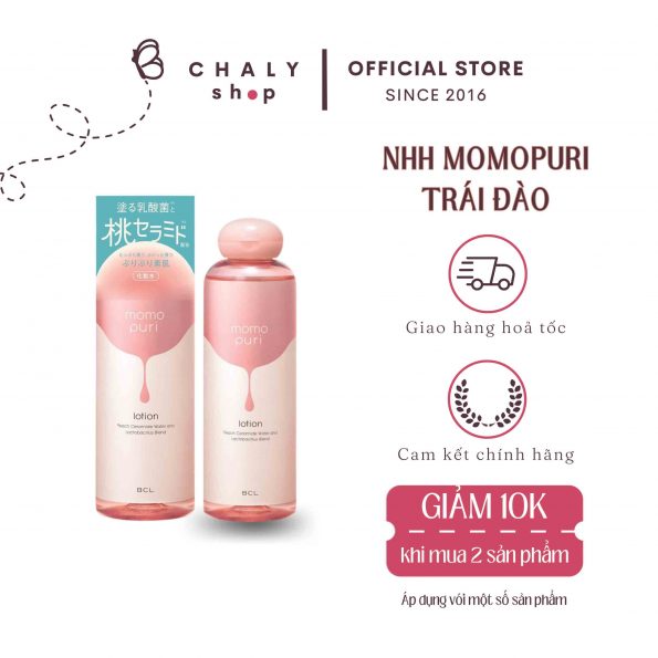 Nước hoa hồng MomoPuri Lotion trái đào Nhật Bản