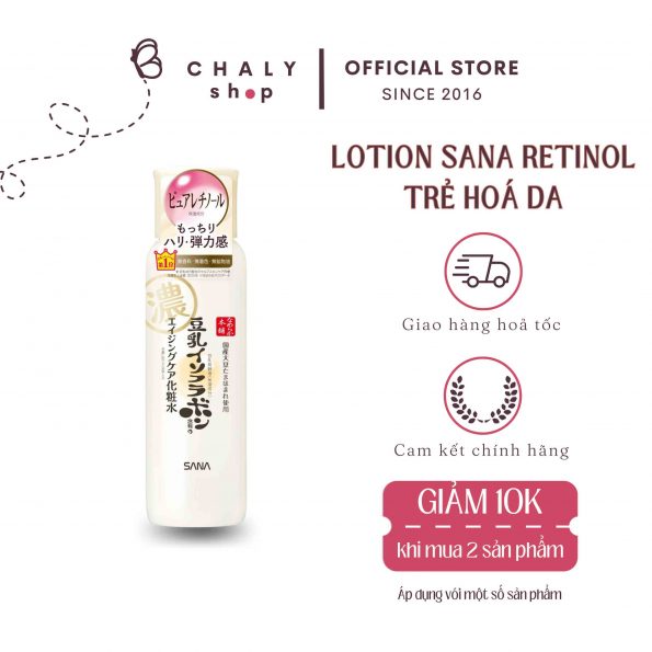 Nước hoa hồng đậu nành chống lão hoá Sana Nameraka Honpo Wrinkle Lotion N Nhật