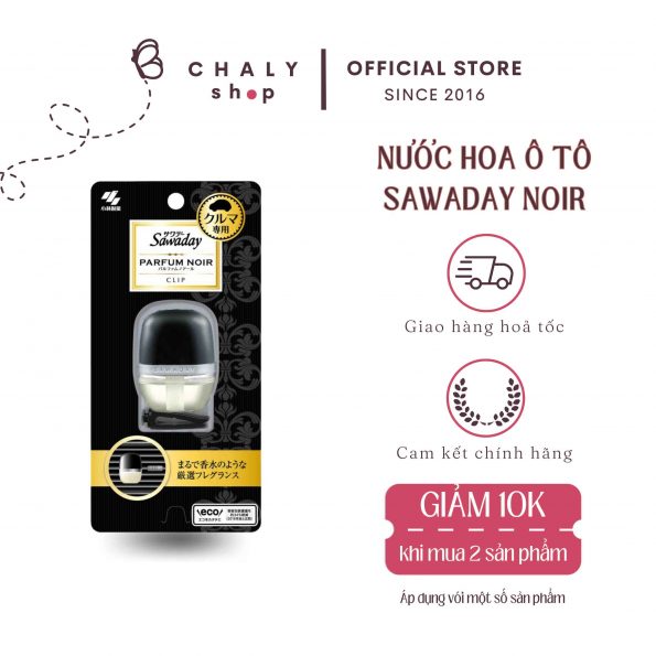 Nước hoa ô tô cao cấp Sawaday Parfum Noir Nhật Bản