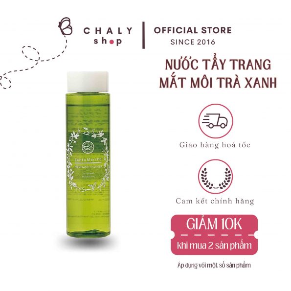 Nước tẩy trang mắt môi trà xanh Santa Marché Point Make Up Remover Nhật