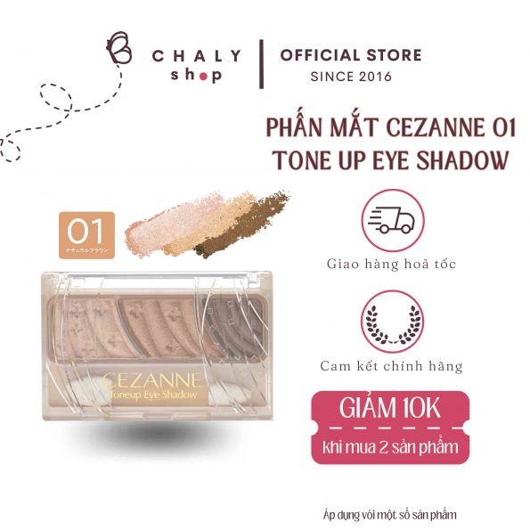 Phấn mắt Cezanne Tone Up Eye Shadow 01 Natural Brown