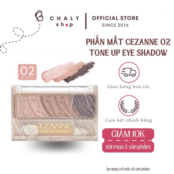 Phấn mắt Cezanne Tone Up Eye Shadow Nhật 02 Rose Brown