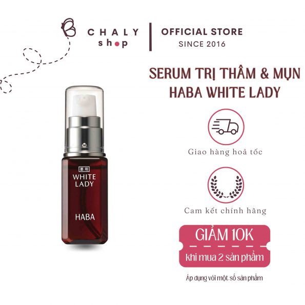 Tinh chất serum Haba White Lady Nhật trị thâm, trắng da se khít lỗ chân lông