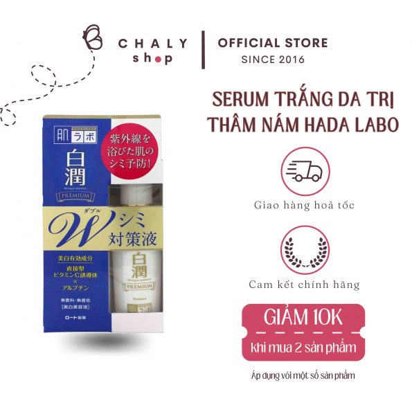 Serum dưỡng trắng da trị thâm nám Hada Labo Nhật Shirojyun Premium Whitening Essence