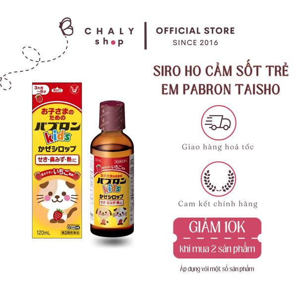 Siro ho cảm sốt chó mèo Taisho Pabron Kids Cold Syrup của Nhật