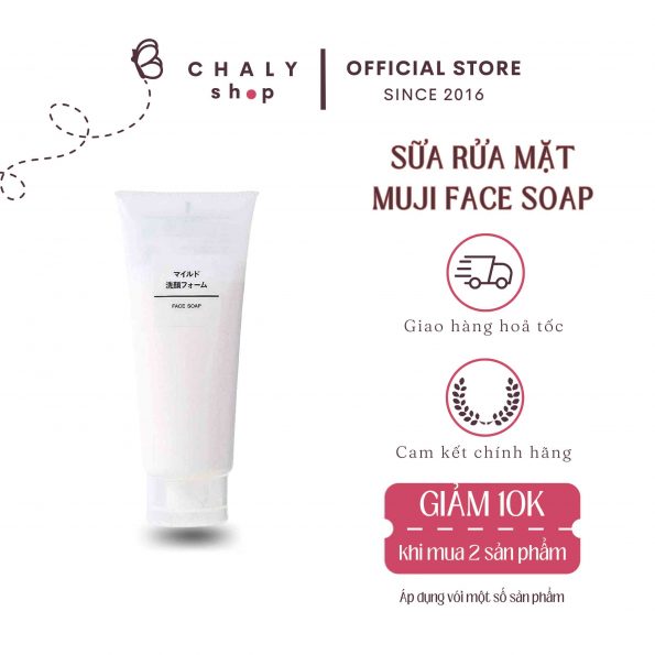 Sữa rửa mặt Muji Face Soap Moisture Nhật nội địa mẫu mới