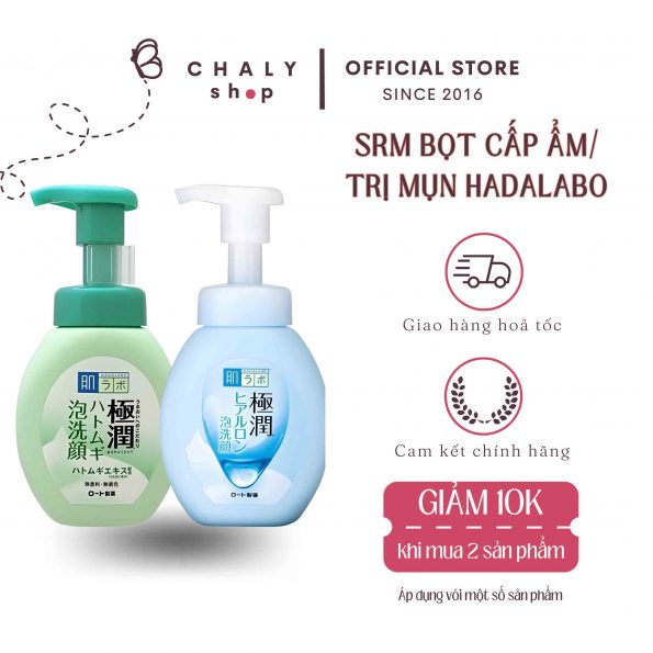 Sữa rửa mặt tạo bọt Hada Labo Nhật Bản Gokujyun Foaming Cleanser chai 160ml