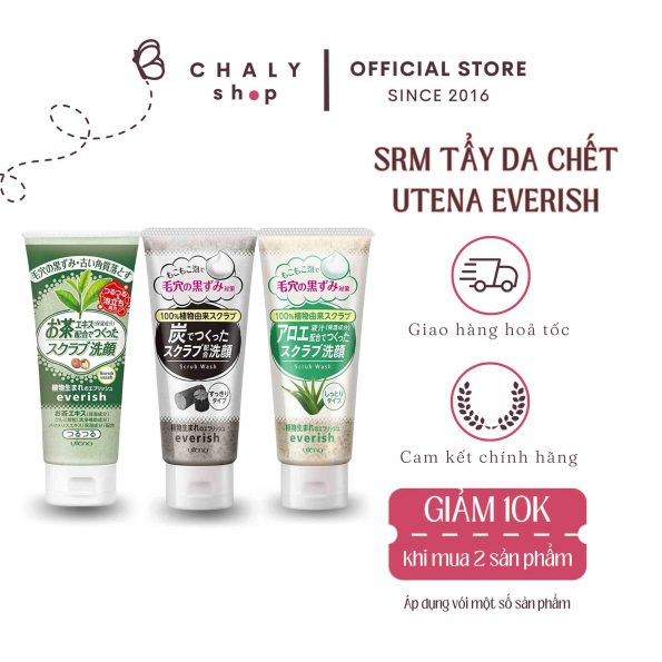 Sữa rửa mặt tẩy da chết Everish Utena Scrub của Nhật