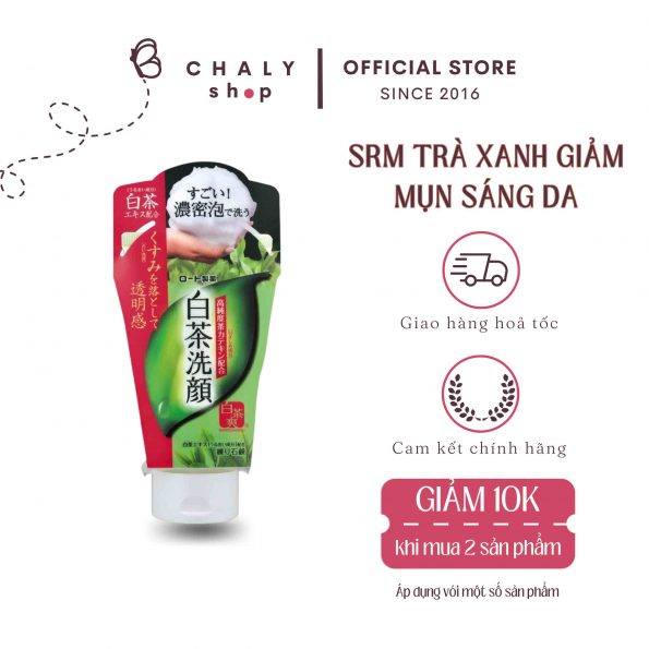 Sữa rửa mặt trà xanh Shirochasou Green Tea Foam Nhật Bản mẫu mới