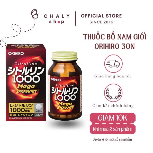 Thuốc bổ cho nam giới Mega Power Citrulline Orihiro 30 ngày