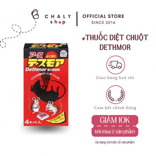 Thuốc diệt chuột Dethmor Nhật Bản hộp 4 vỉ