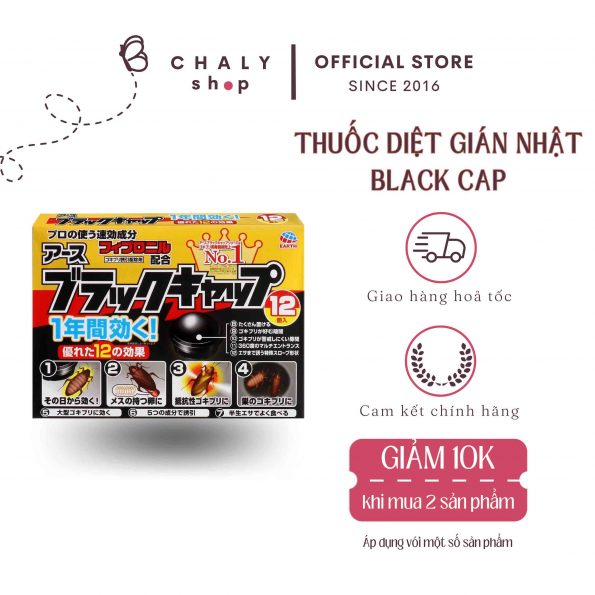 Thuốc diệt gián Black Cap Nhật Bản hộp 12 viên