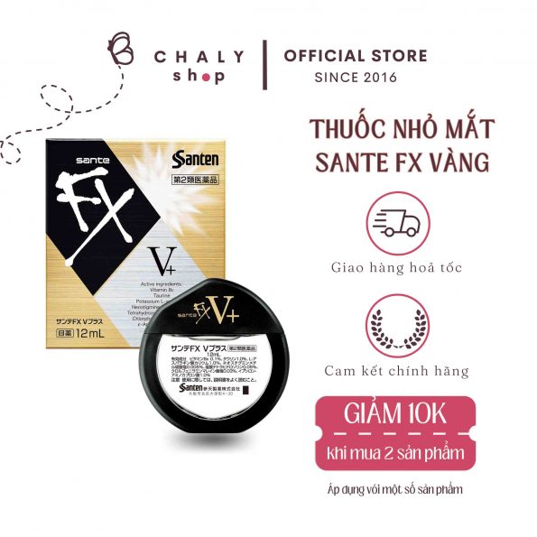 Thuốc nhỏ mắt Santen Neo FX V Plus vàng 12ml Nhật