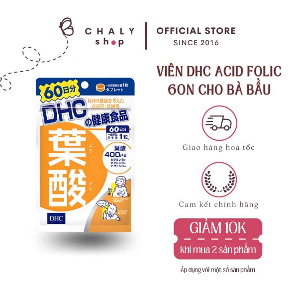 Viên acid folic cho bà bầu DHC 60 ngày