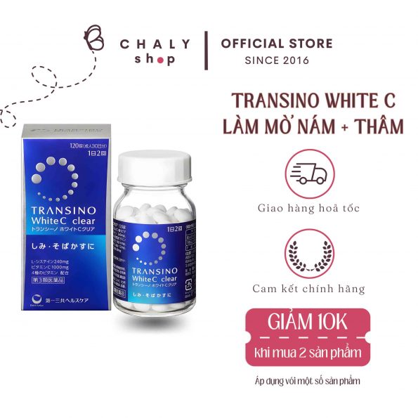 Viên uống trắng da trị nám Transino White C Clear Nhật Bản 120 viên mẫu mới