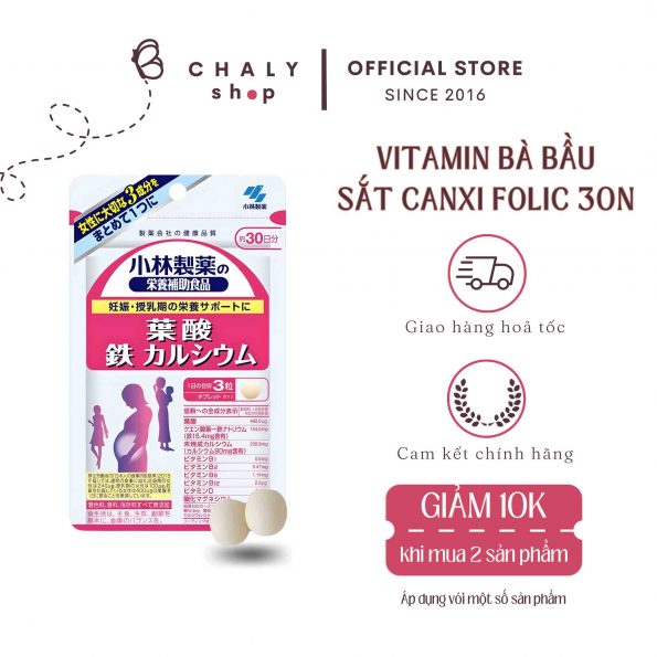 Vitamin tổng hợp cho bà bầu Kobayashi Pregnancy Supplements Nhật Bản 90 viên 30 ngày