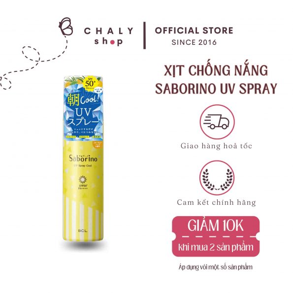 Xịt chống nắng Saborino Morning UV Spray Cool Nhật