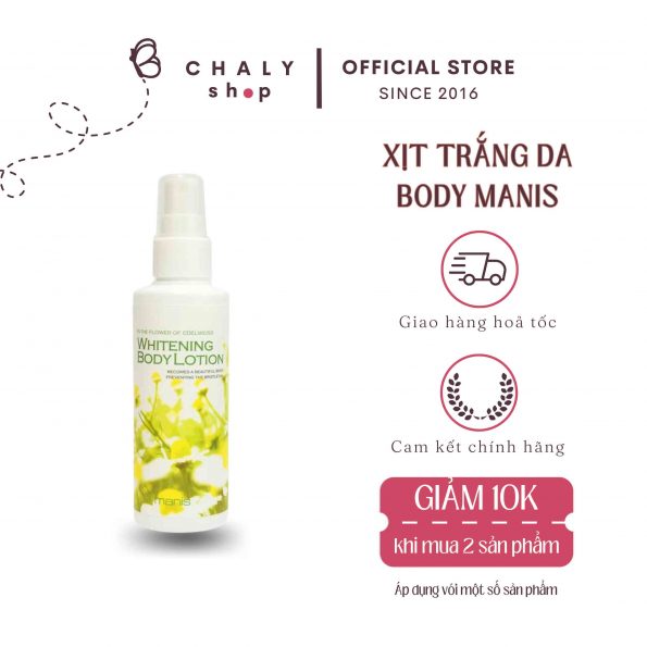 Xịt dưỡng thể trắng da Manis Whitening Body Lotion Nhật