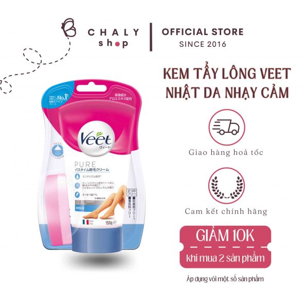 Kem tẩy lông Veet cho da nhạy cảm nội địa Nhật chính hãng