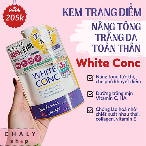 kem makeup body White Conc trang da toan than 09