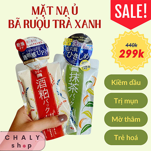 Mặt nạ Wafood Made PDC Sake Kasu và Uji Matcha Nhật