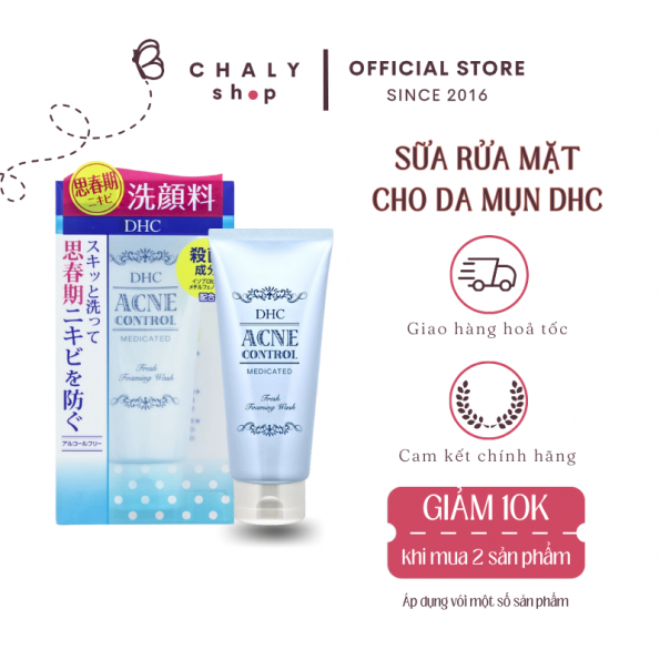 Sữa rửa mặt trị mụn DHC Medicated Acne Control Fresh Foaming Wash Sữa rửa mặt trị mụn DHC Medicated Acne Control Fresh Foaming Wash