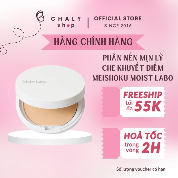 Phấn nền mịn lỳ che khuyết điểm Meishoku Moist Labo SPF34 PA+++ 8G