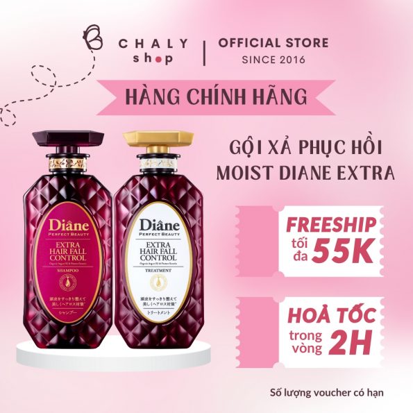 Gội xả Moist Diane Extra Hair Fall Control 450ml
