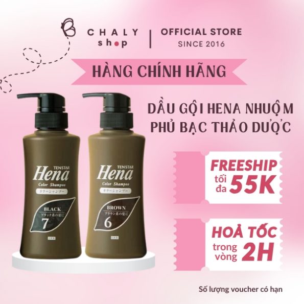 Dầu gội nhuộm tóc phủ bạc thảo dược Hena 300ml