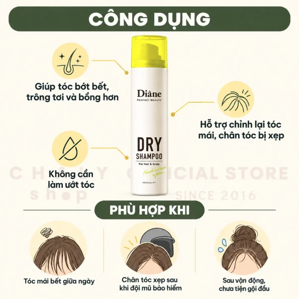 Dầu gội khô Diane 95g Fresh Citrus Pear Nhật Bản