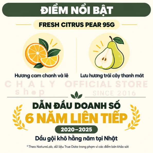 Dầu gội khô Diane 95g Fresh Citrus Pear Nhật Bản
